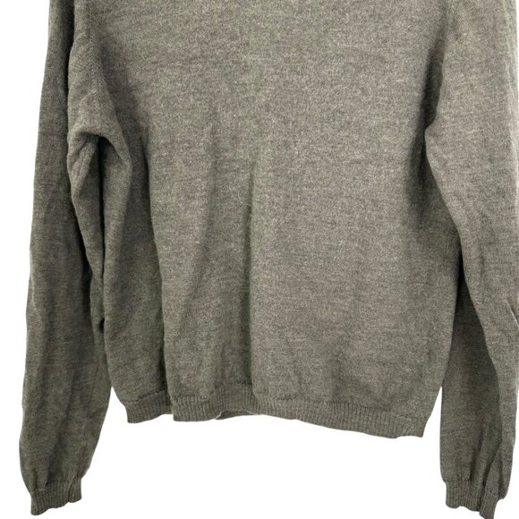 Brooks 346 Mens Fine Italian 100% Merino Wool V-Neck Sweater SZ L Olive Green - Picture 10 of 11